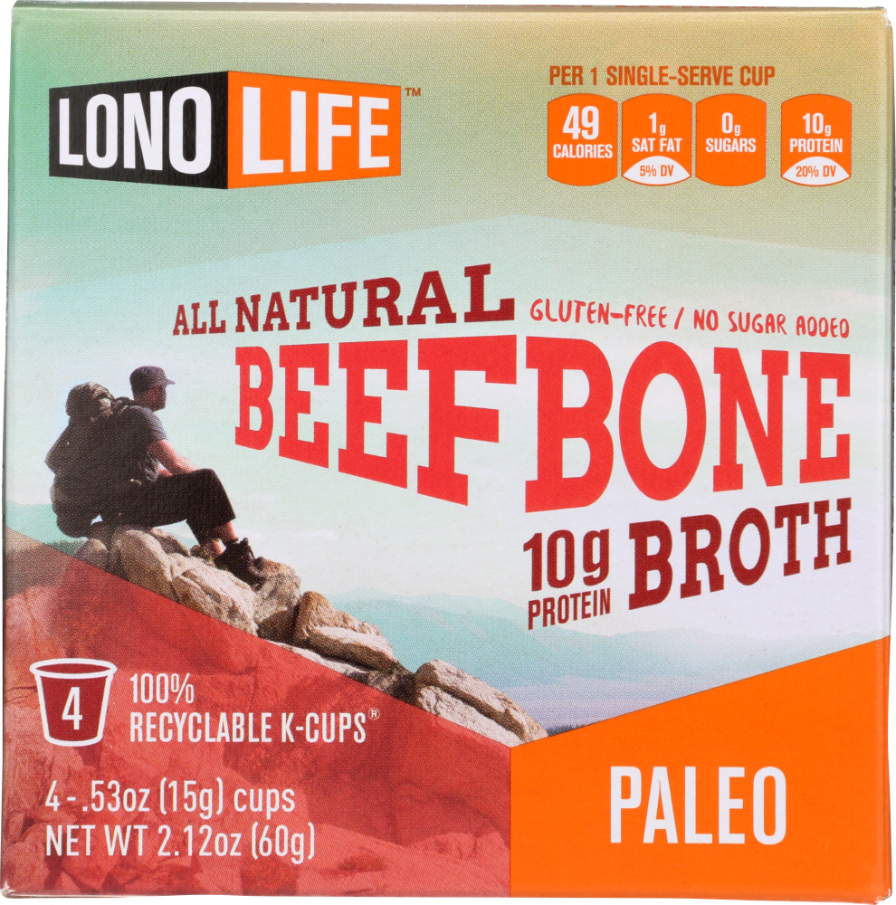 LONOLIFE: Broth Kcup Beef Bone, Pack of 4 - 0857946006104