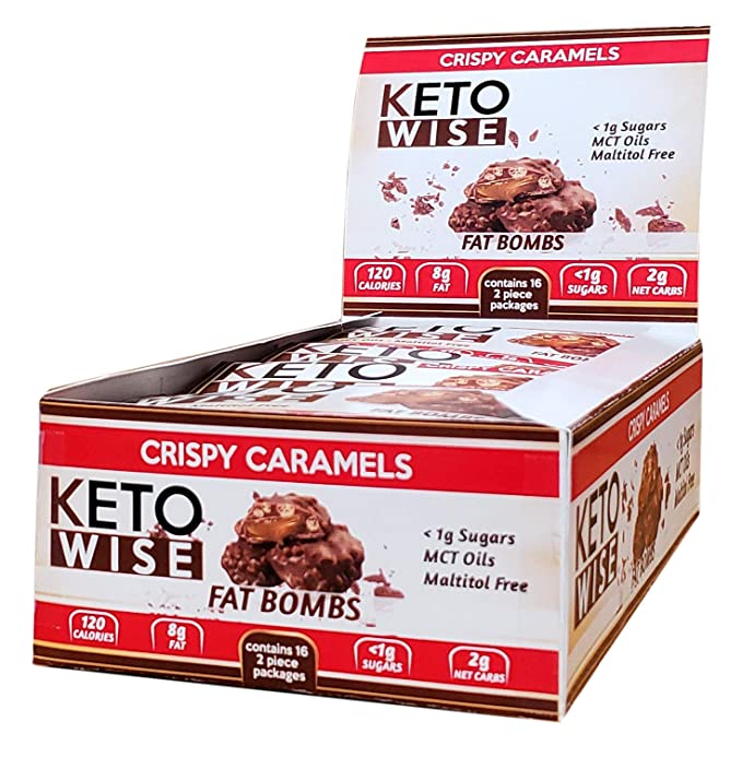  Keto Wise Fat Bombs - Crispy Caramels - 16 packs 32g each  - 857970007641