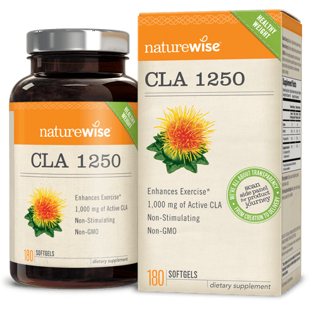 NatureWise CLA 1250 Exercise Enhancement Supplement Soft Gels 180 Ct - 858081006028