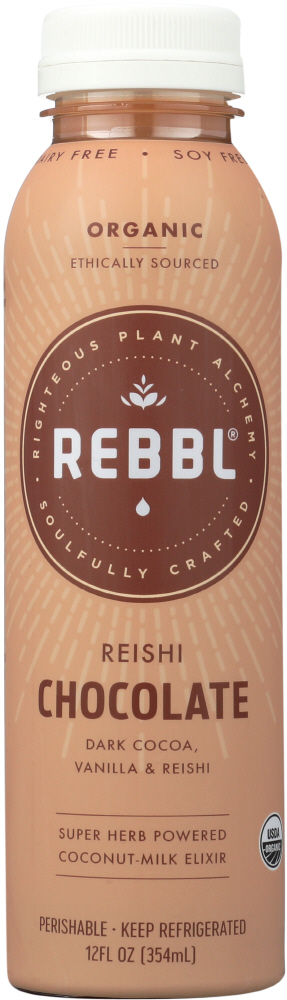 Reishi Chocolate Organic Immunity Elixir With Dark Cocoa, Vanilla & Coconut-Milk, Reishi Chocolate - 858148003090