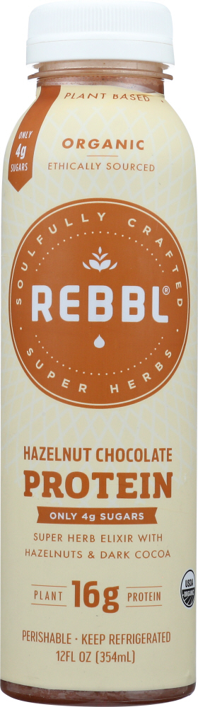 REBBL: Hazelnut Chocolate Protein Drink, 12 oz - 0858148003342