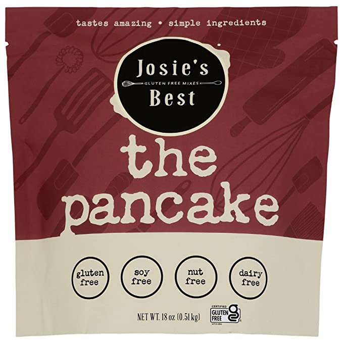  Josie's Best Gluten Free Pancake Mix (Gluten Free, Soy Free, Nut Free, Dairy Free) tastes amazing | simple ingredients 18oz. Multi batch pouch of gluten free vegan pancake mix.  - 858149007004