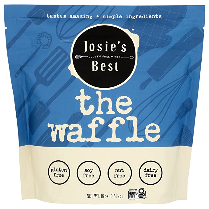  Josie's Best Gluten Free Waffle Mix (Gluten Free, Soy Free, Nut Free, Dairy Free) tastes amazing | simple ingredients 18oz. Multi batch pouch.  - 858149007035