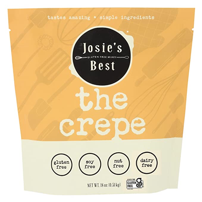  Josie’s Best Gluten Free Crepe Mix (Gluten Free, Soy Free, Nut Free, Dairy Free) tastes amazing | simple ingredients 18oz. Multi batch pouch  - 858149007066