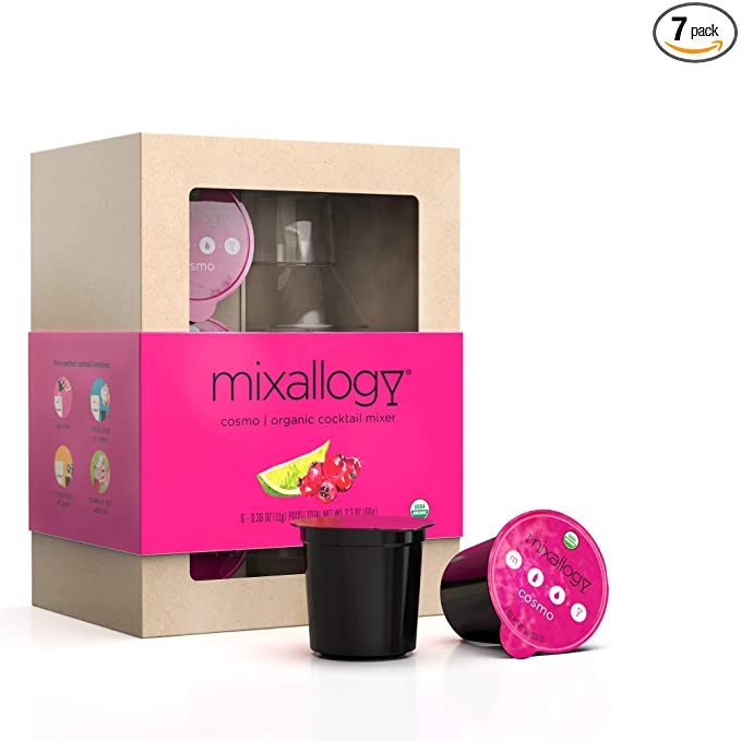  mixallogy Cosmo Powdered Cocktail Mix & Mini Shaker Set - 6 Servings  - 858234007032