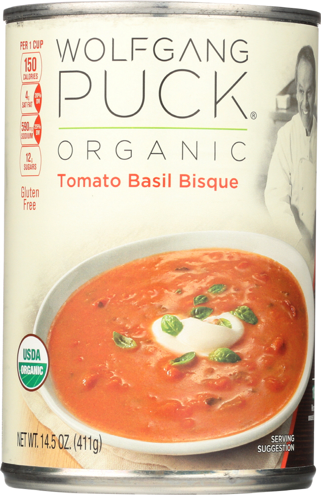 WOLFGANG PUCK: Organic Soup Classic Tomato with Basil, 14.5 oz - 0858328761123