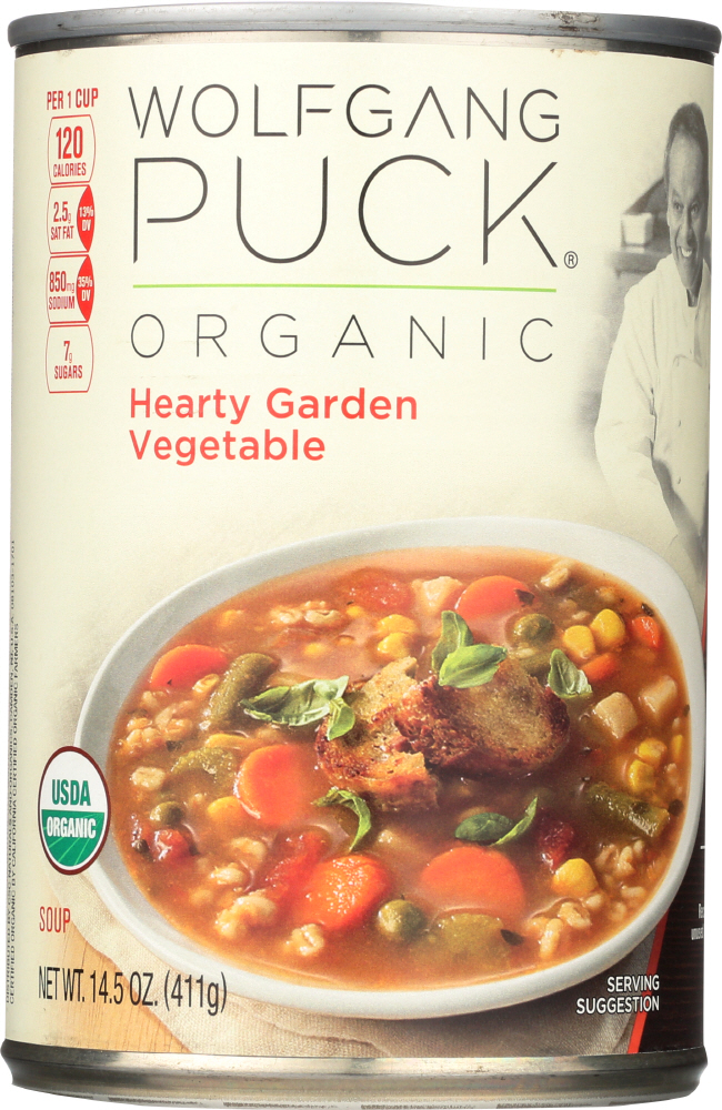 WOLFGANG PUCK: Organic Hearty Garden Vegetable Soup, 14.5 oz - 0858328761307