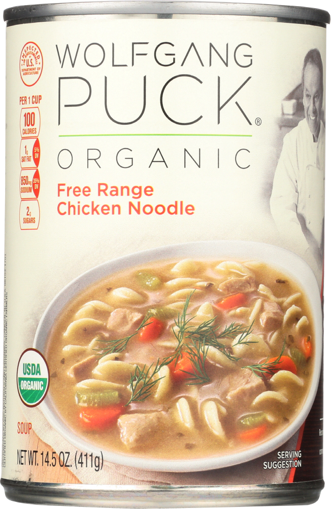 WOLFGANG PUCK: Organic Soup Free Range Chicken Noodle, 14.5 oz - 0858328762182