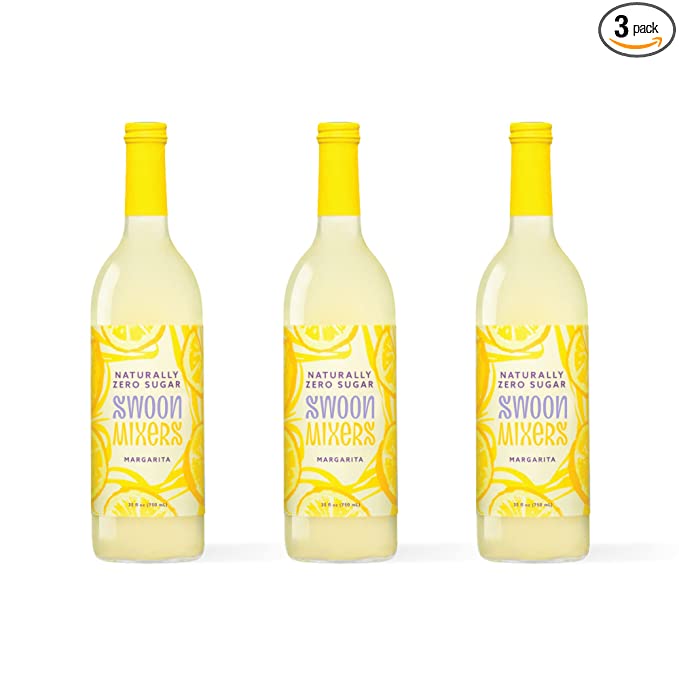 Zero Calorie Margarita Cocktail Mixer by Swoon - Low Carb, Keto Friendly, Sugar Free and Gluten Free Drink Mix - 25 Oz Bottles, Pack of 3 - 858344005317