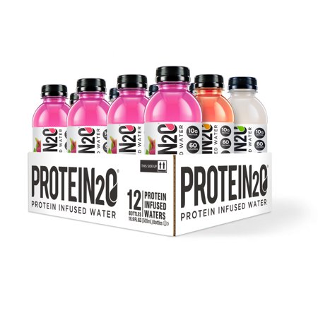 Protein2o 15g Whey Protein Infused Water, Flavor Fusion Variety Pack, 16.9 oz Bottle (Pack of 12) (B07BBWJY5X) - 858379004323