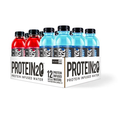 Protein2o 15g Whey Protein Infused Water Plus Energy, Variety Pack, 16.9 oz Bottle (12 Count) (B07RPC7QVL) - 858379004439