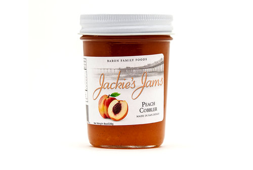 JACKIES JAMS: Peach Cobbler Jam, 8 oz - 0858441001106