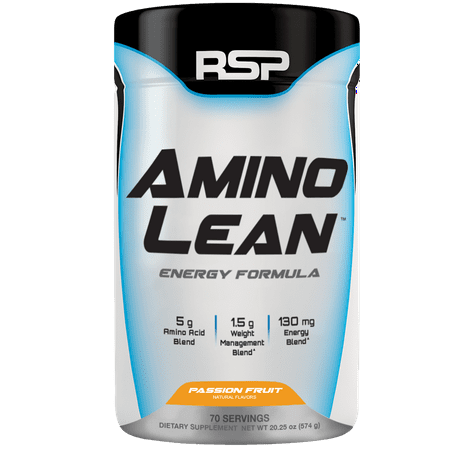 RSP Nutrition AminoLean Pre Workout, Fat Burner, Weight Loss, Amino Energy, Passion Fruit, 70s - 858491007035