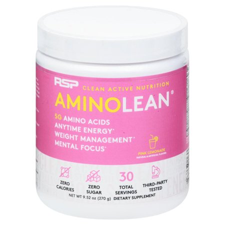 RSP Nutrition AminoLean Pre Workout, Fat Burner, Amino Energy, Pink Lemonade, 30s - 858491007394