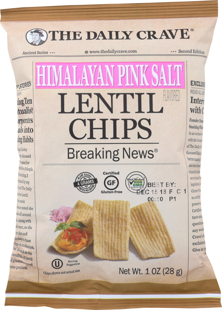 THE DAILY CRAVE: Chip Lentil Pink Salt, 1 oz - 0858641003443