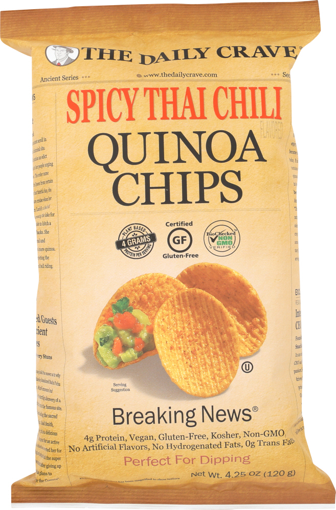 THE DAILY CRAVE: Quinoa Chips Spicy Thai Chili, 4.25 oz - 0858641003856