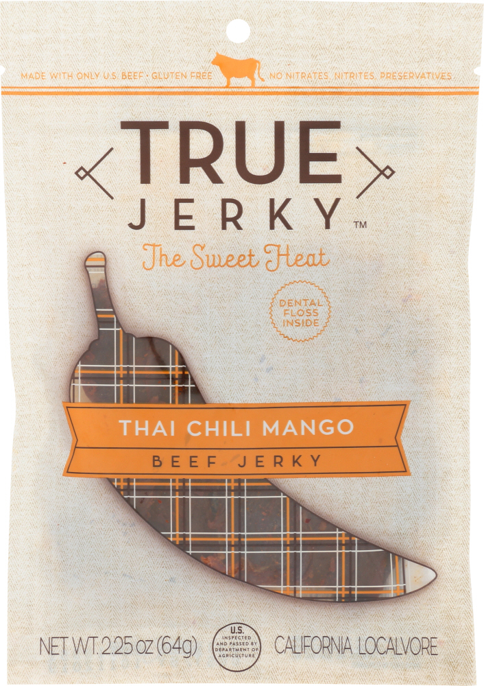 TRUE JERKY: Thai Chili Mango Beef Jerky, 2.25 oz - 0858663006040