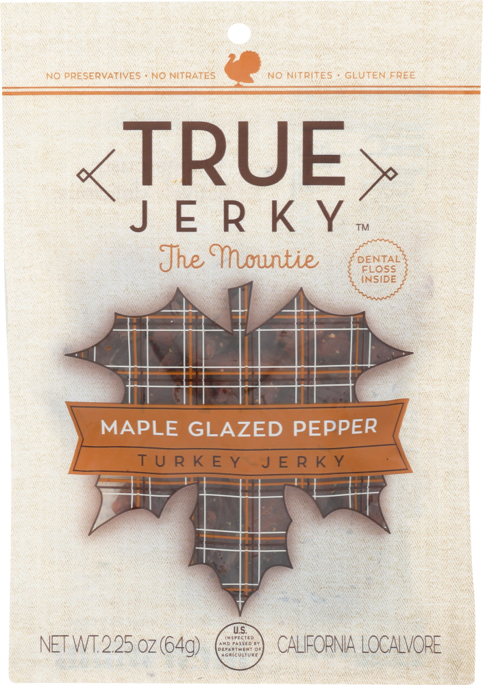 TRUE JERKY: Jerky Turkey Maple Glazed Pepper, 2.25 oz - 0858663006064