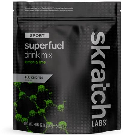 Skratch Labs Superfuel Drink Mix, Carbohydrate Powder, Carbohydrate Supplement with Cluster Dextrin and Electrolytes, Endurance Energy Drink, (Lemon & Lime, 840 Grams) - 858690007614
