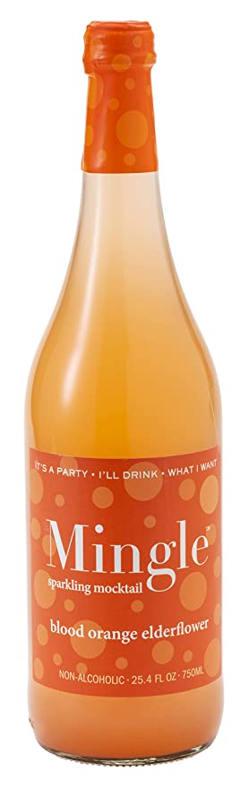  Mingle Mocktails Non Alcoholic Cocktails - 750ml Bottle (Blood Orange Elderflower, Single Bottle)  - 858824007107