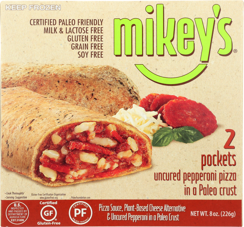 Pepperoni Pizza Pockets Uncured Pepperoni, Plant-Based Mozzarella, And Italian-Style Sauce In A Toasted Crust, Pepperoni Pizza Pockets - 858841006060