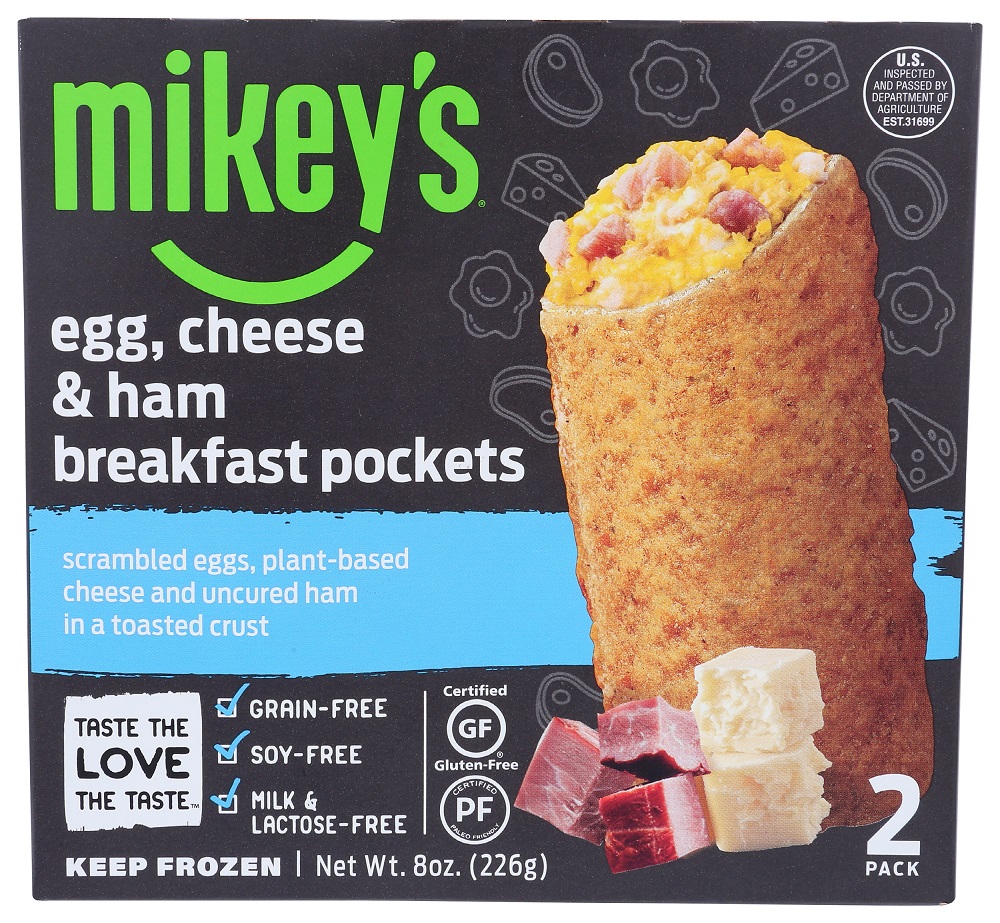 MIKEYS: Egg, Cheese and Ham Breakfast Pockets, 8 oz - 0858841006145