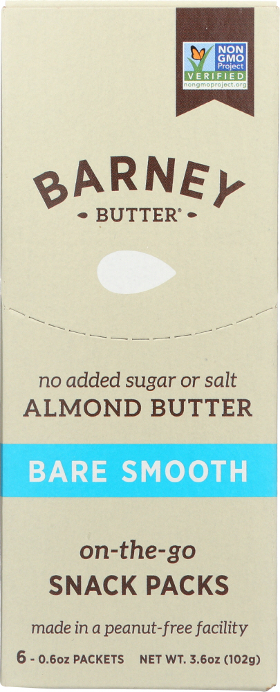 Bare Smooth Almond Butter On-The-Go Snack Packs, Bare Smooth - 858864004449