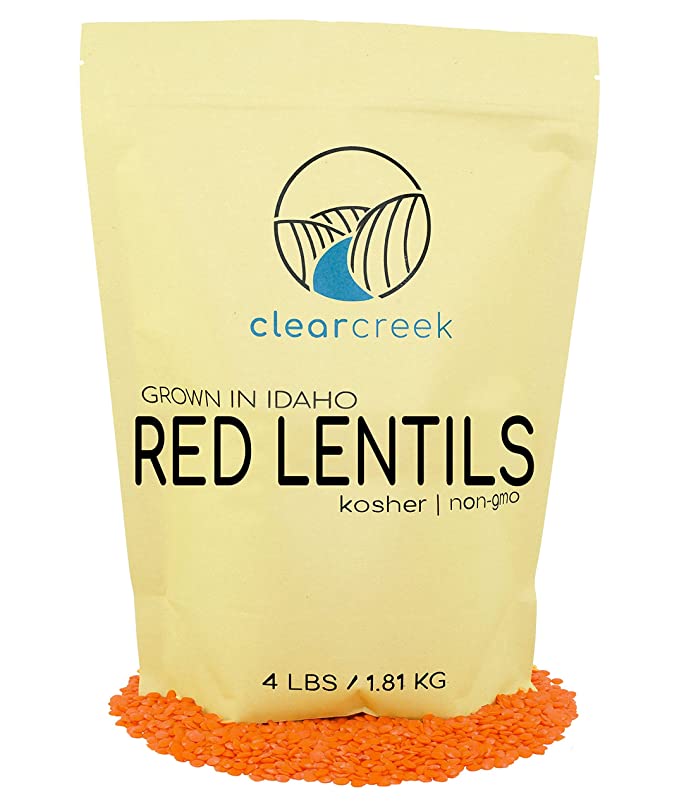 Idaho Red Lentils | Non-GMO | 4 lb Resealable Bag | Kosher | Vegan | Non-Irradiated (Will Sprout) | High in Fiber and Protein - 858931003931