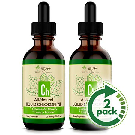 Chlorophyll Liquid Drops - 100% All-Natural Concentrate - Energy Booster, Digestion and Immune System Supports, Internal Deodorant - Altitude Sickness - 120 Servings - 859073007924