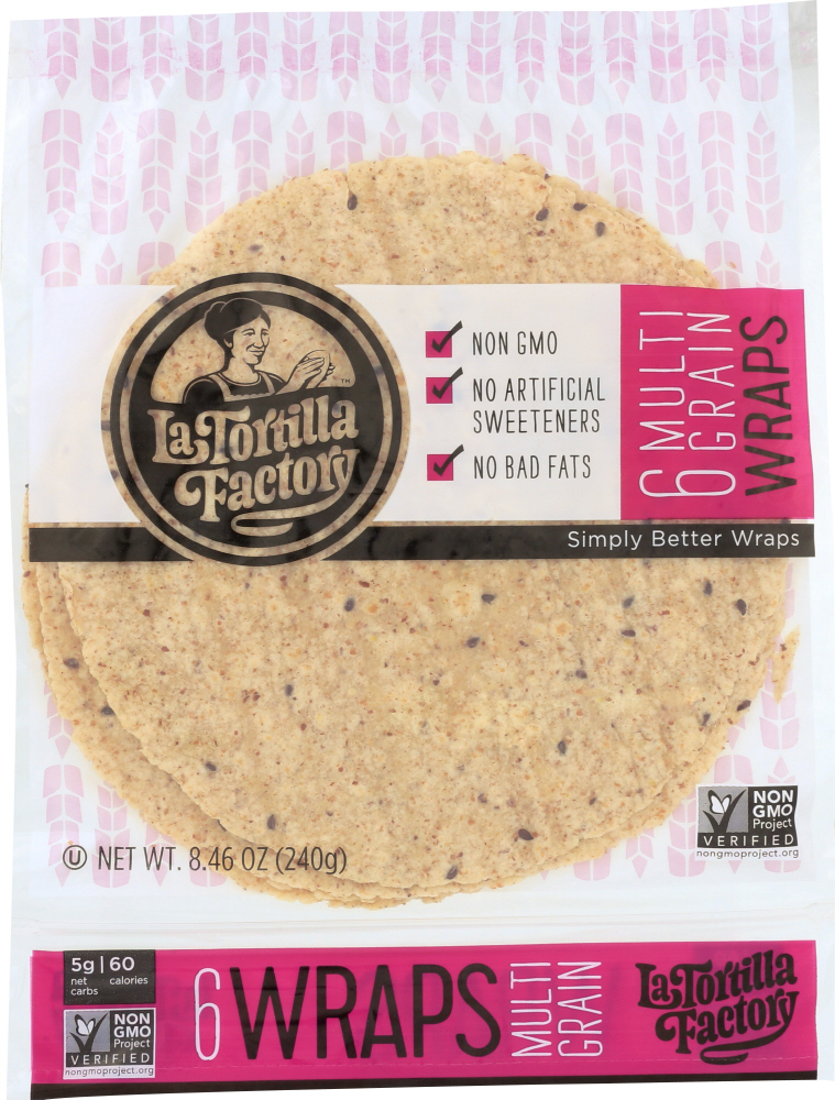 LA TORTILLA FACTORY: Multi Grain Tortilla Wraps, 8.46 oz - 0859412006021