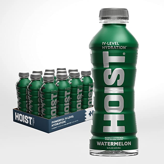  HOIST Premium Hydration Electrolyte Drink, Powerful IV-Level Hydration, Watermelon, 16 Fl Oz (Pack of 12)  - 859520002366