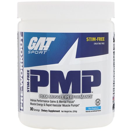 GAT PMP Pre-Workout Peak Muscle Performance Blue Raspberry 9 oz 255 g - 859613656001