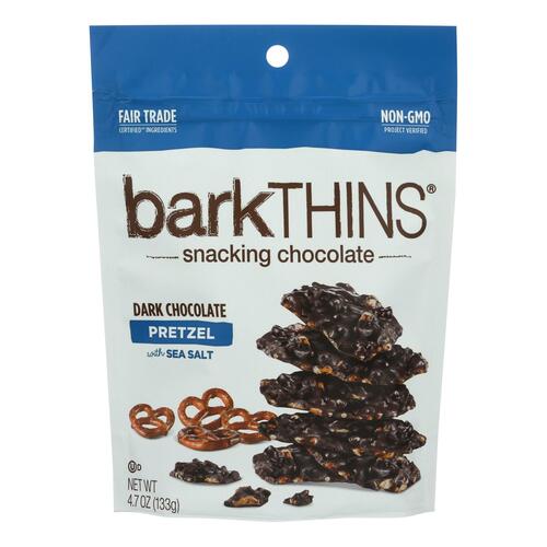 Bark Thins Dark Chocolate - Pretzel With Sea Salt - Case Of 12 - 4.7 Oz. - 0859686004013