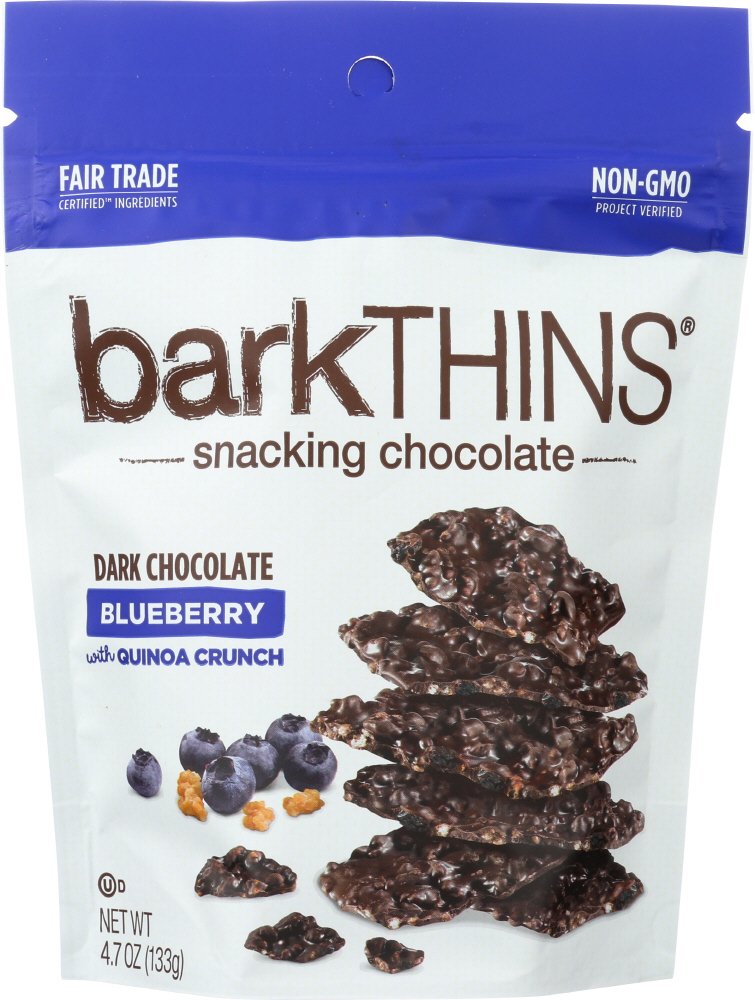BARKTHINS: Snacking Chocolate With Fruit Blueberry Quinoa, 4.7 oz - 0859686004167