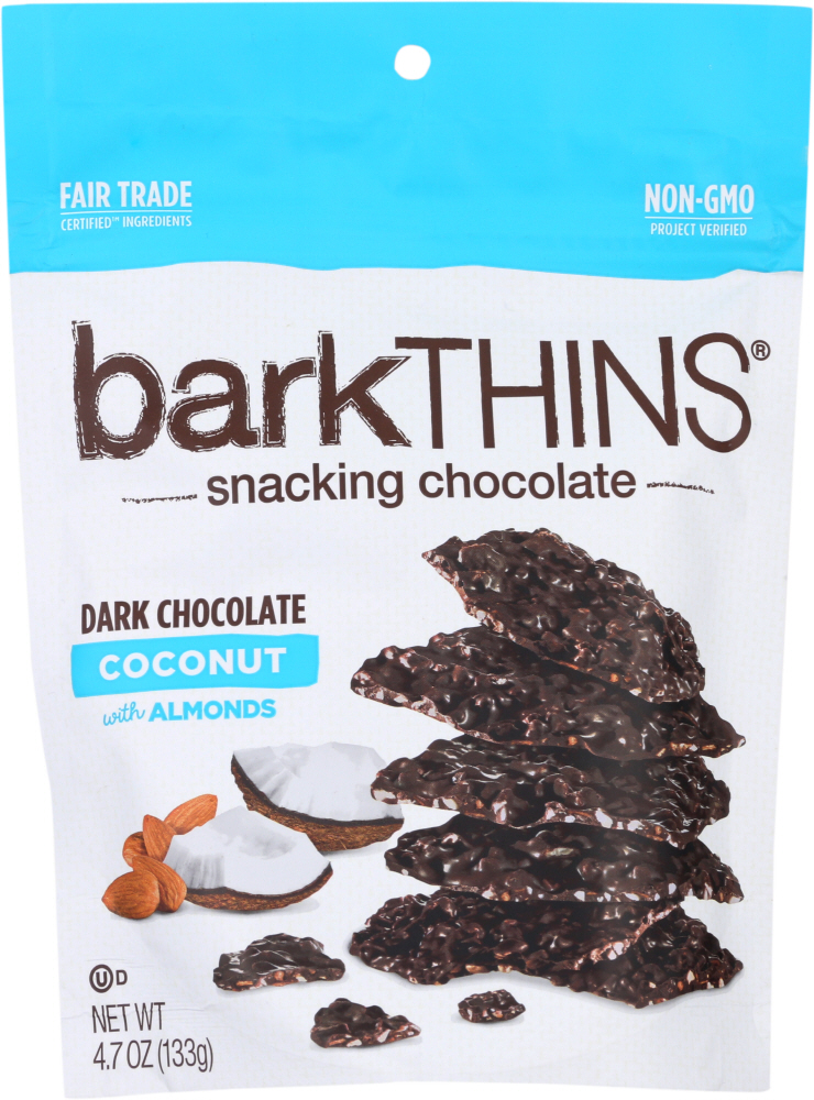 BARKTHINS: Dark Chocolate Toasted Coconut With Almonds, 4.7 oz - 0859686004174