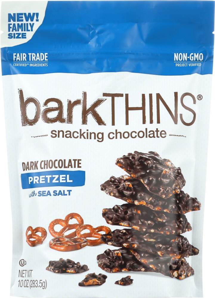 BARKTHINS: Dark Chocolate Pretzel with Sea Salt, 10 oz - 0859686004501