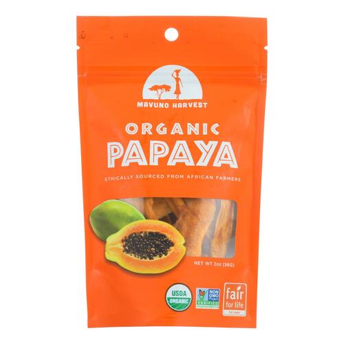 MAVUNO HARVEST: Dried Fruit Organic Papaya, 2 oz - 0859750003300