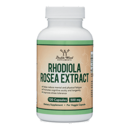 Rhodiola Rosea Extract 500mg 120 Count (Made and Tested in The USA 3% Salidrosides 1% Rosavins) - 859793007181