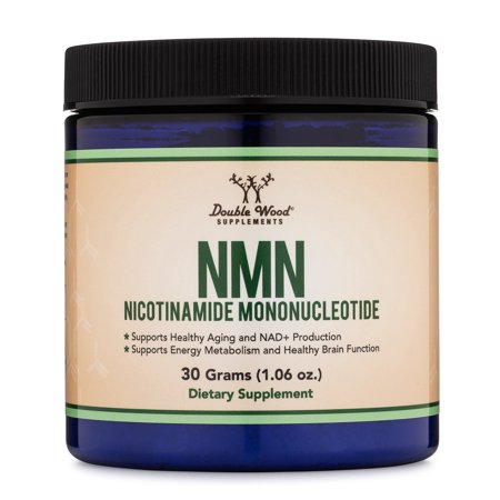 NMN Powder, 30 Grams of Stabilized Form (One Scoop Equals 1-1.6 Grams) (Nicotinamide Mononucleotide), Third Party Tested, to Boost NAD+ Levels like Riboside for Anti Aging by Double Wood Supplements - 859793007624
