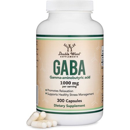 GABA Supplement (300 Capsules, 1,000mg per Serving) Promotes Calm, Relaxation, and Sleep (Made in The USA, Vegan Safe, Gluten Free, Non-GMO) by Double Wood Supplements - 859793007686