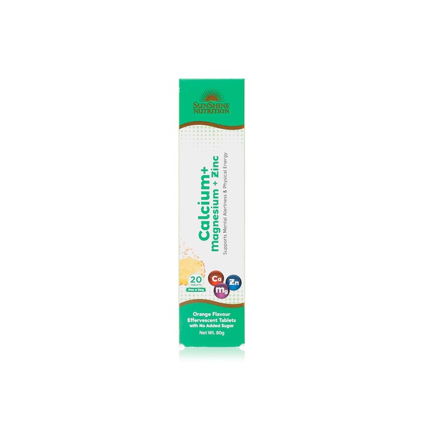 Sunshine Nutrition calcium, magnesium, zinc effervescent tablets x20 - Waitrose UAE & Partners - 859795006588