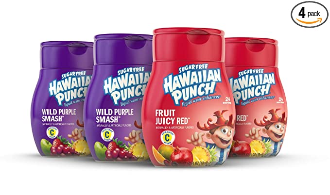  Hawaiian Punch, Variety Pack, Liquid Water Enhancer – New, Better Taste! (4 Bottles, Makes 96 Flavored Water Drinks) – Sugar Free, Zero Calorie  - 859801007257