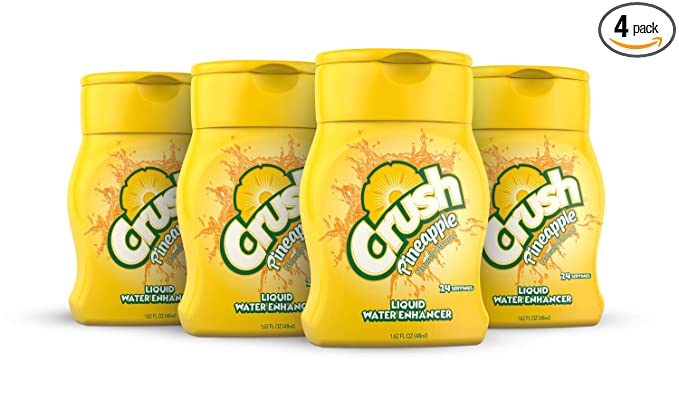  Crush, Pineapple, Liquid Water Enhancer – New, Better Taste! (4 Bottles, Makes 96 Flavored Water Drinks) – Sugar Free, Zero Calorie  - 859801007301