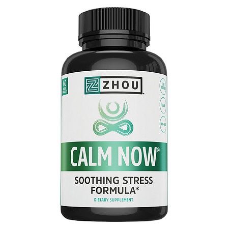 Zhou Nutrition Calm Now Soothing Anxiety and Stress Supplement 60 Capsules - 859805006034