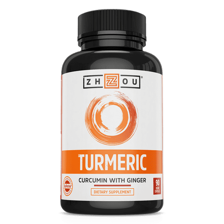 Zhou Nutrition Turmeric Curcumin with Ginger and BioPerine Antioxidant Supplement 90 Capsules - 859805006362