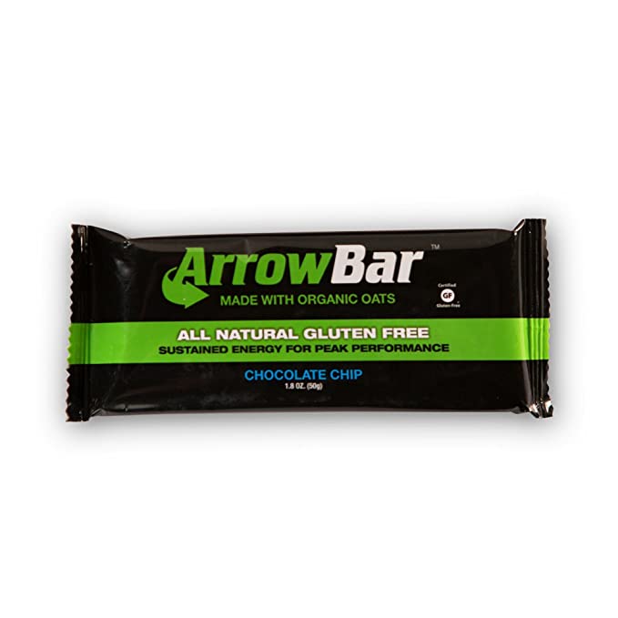  ArrowBar, Chocolate Chip Energy Bar, 1.6 oz, 12 count, Gluten Free, The Original Tennis Bar  - 859813005074