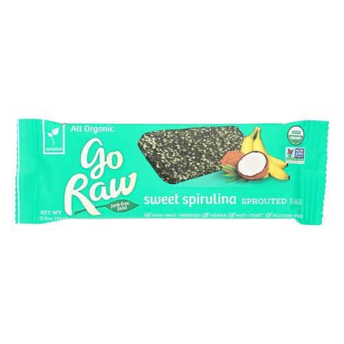 Go Raw - Organic Sprouted Bar - Sweet Spirulina - Case Of 10 - 0.493 Oz. - 0859888000103