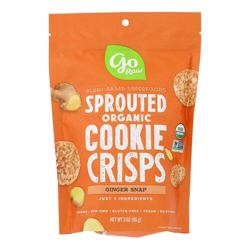 Go Raw - Organic Sprouted Cookies - Ginger Snap - Case Of 12 - 3 Oz. - 859888000349