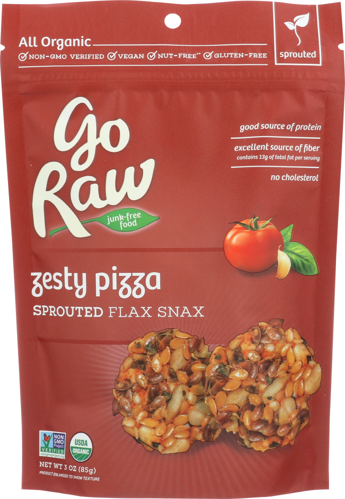 Go Raw, Zesty Pizza Sprouted Flax Snax - 859888000370