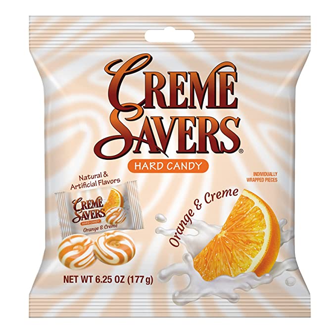  Creme Savers Orange and Creme Hard Candy | The Taste of Fresh Orange Swirled in Rich Cream | The Original Classic Creme Savers Brought To You By Iconic Candy | 6.25oz Bag  - 859917004416